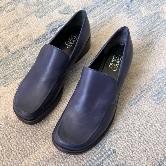 FRANCO SARTO BOCCA SLIP ON LOAFER NAVY BLUE SIZE 7.5 EUC - Picture 1 of 14
